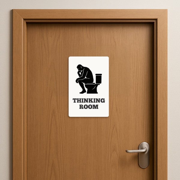 Thinking Room Funny Bathroom Sign - alternate view