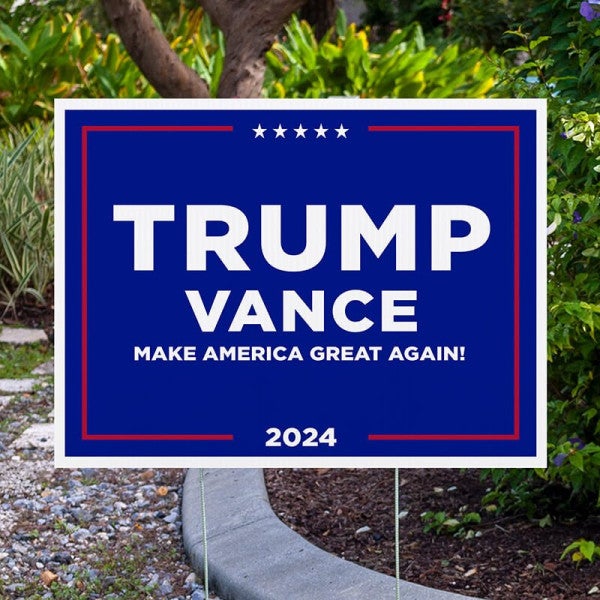 Trump Vance Blue Yard Sign - alternate view