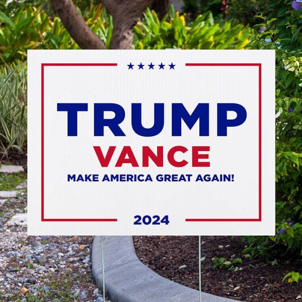 Trump Vance White Yard Sign - alternate view