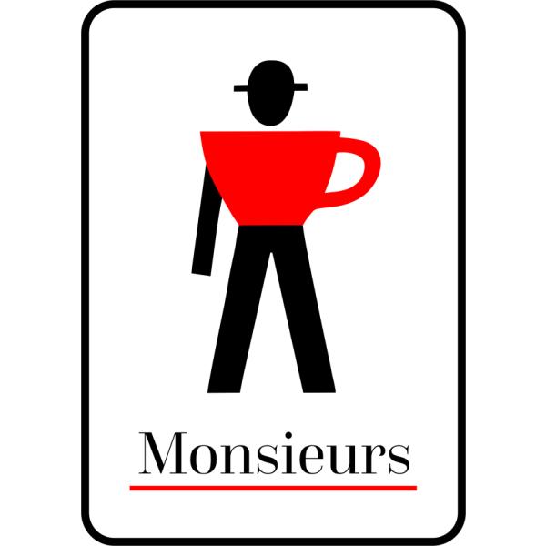 Custom Full Color Men's Bathroom Unique Teacup Sign