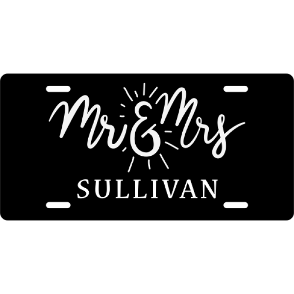 Mr & Mrs Custom License Plate