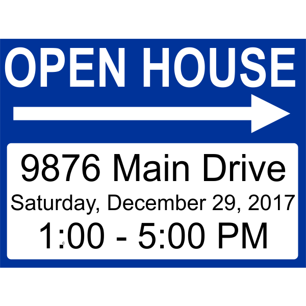 Basic Open House Arrows Sign
