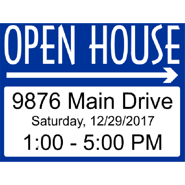 Fancy Open House Arrows Sign