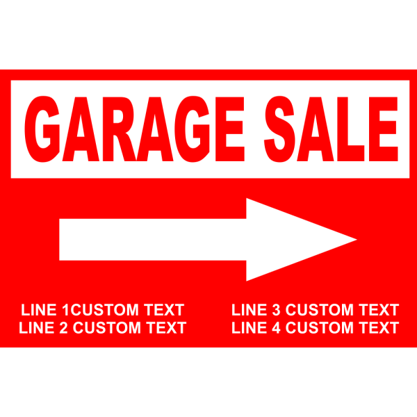 Customizable Garage Sale Sign with Arrow