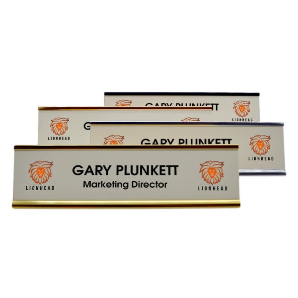 2 in x 8 Desk Plate with Logos