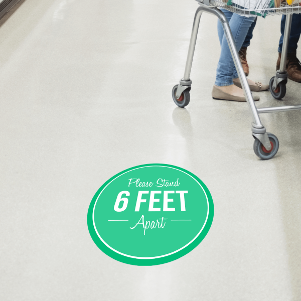 Please Stand 6 Feet Apart Business Reopening Floor Decal - alternate view