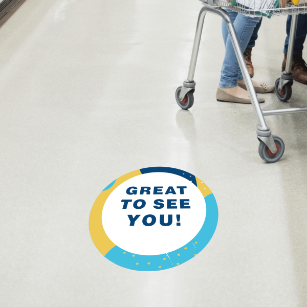 Great to See You Aqua Set Business Reopening Floor Decal - alternate view