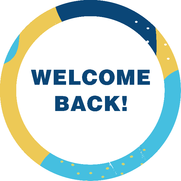 Welcome Back Aqua Set Business Reopening Floor Decal