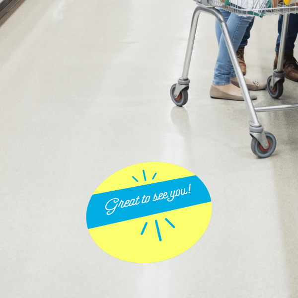 Great to See You Script Set Business Reopening Floor Decal - alternate view