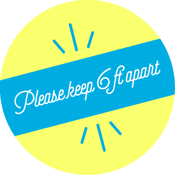 Please Keep 6 Feet Apart Script Set Business Reopening Floor Decal