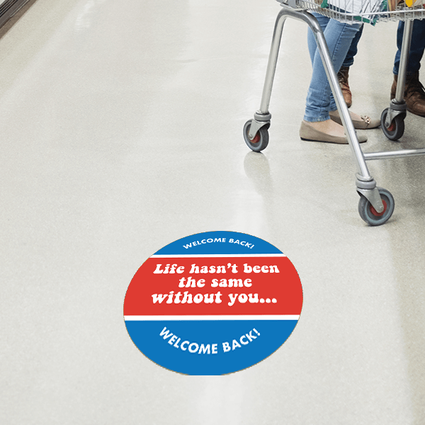 Life Hasn't Been the Same Without You Business Reopening Floor Decal - alternate view