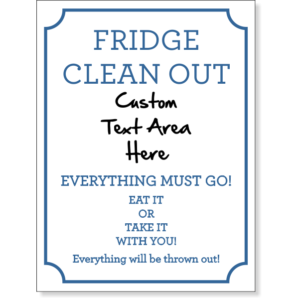 Fridge Clean Out Dry Erase Sign | 8" x 6"