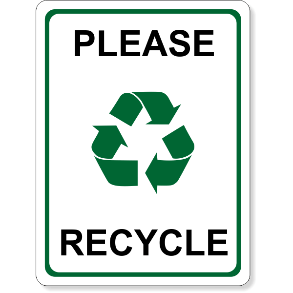 Full Color Please Recycle Sign | 8" x 6"