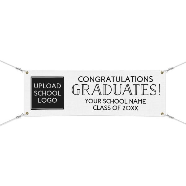 School Logo Congratulations 2' x 6'  Custom Graduation Banner - alternate view