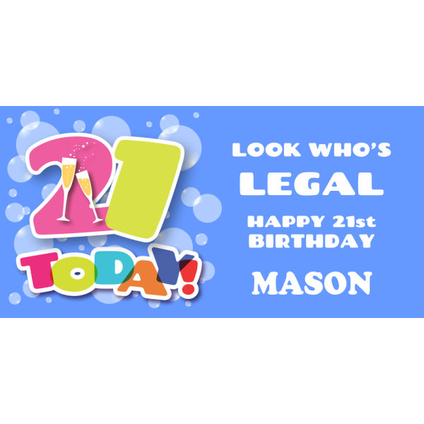Happy 21st Birthday for Boy Banner