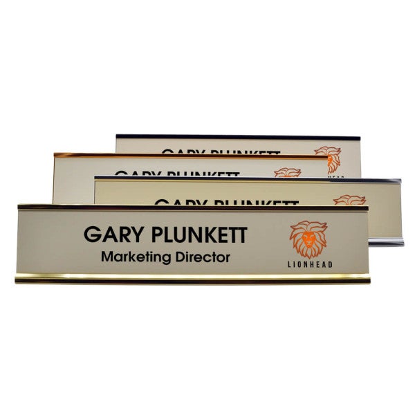 Desk Plate with Logo on Right