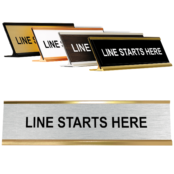 Line Starts Here Desk Plate | 2" x 8"