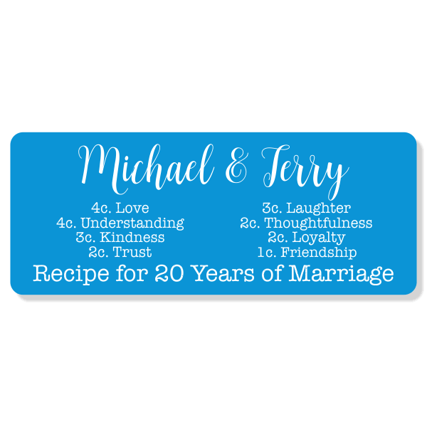 Marriage Recipe Anniversary Sign | 4" x 10"