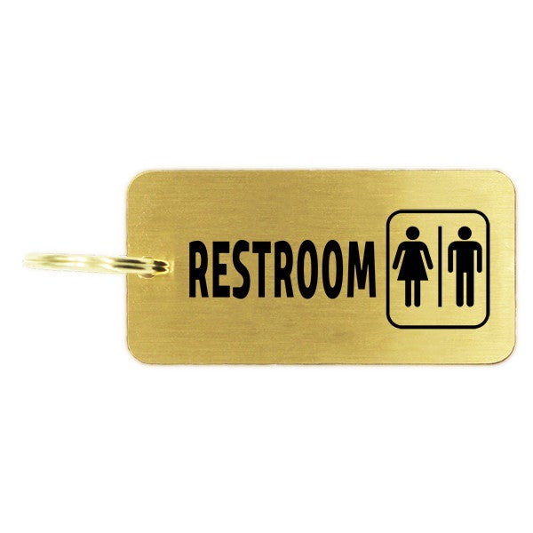 Men/Women Restroom Icon Brass Key Chain