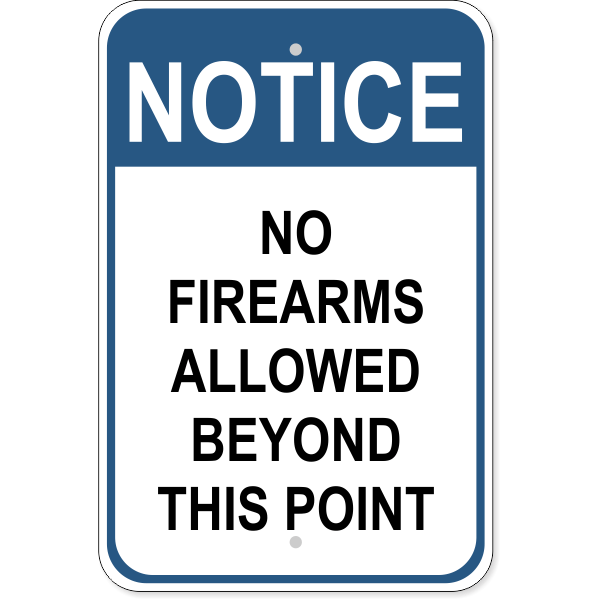 No Firearms Allowed Aluminum Sign | 18" x 12"