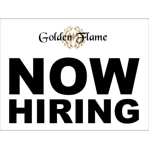 Now Hiring Logo Sign