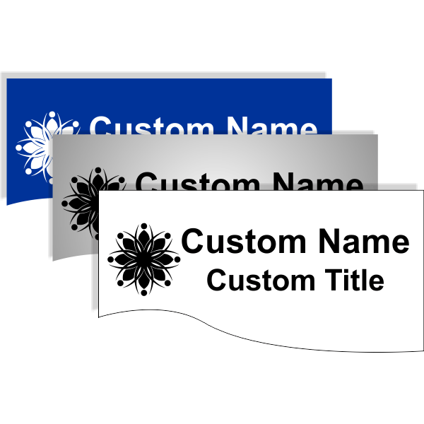 Plastic Engraved Wave Shaped Sign Insert Only - 3.25" x 8" - alternate view