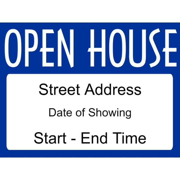 Plastic Fancy Open House Sign