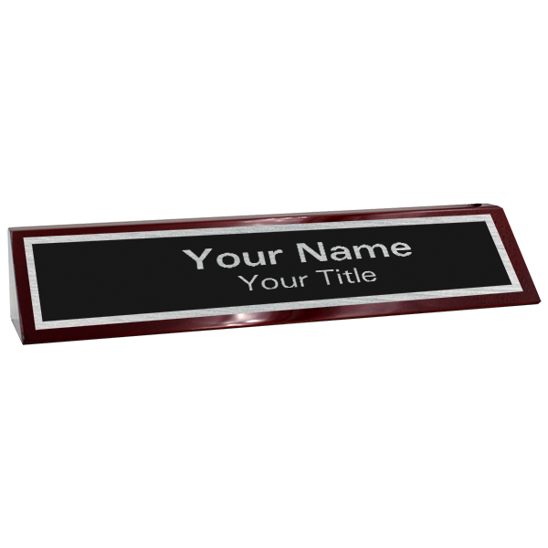 Custom 2" x 10" Glossy Rosewood Desk Wedge - alternate view
