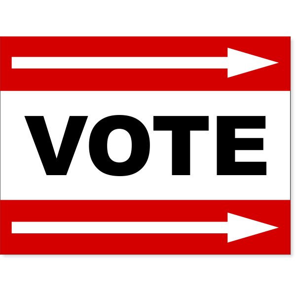 Red Vote Right Arrow Yard Sign | 18" x 24"