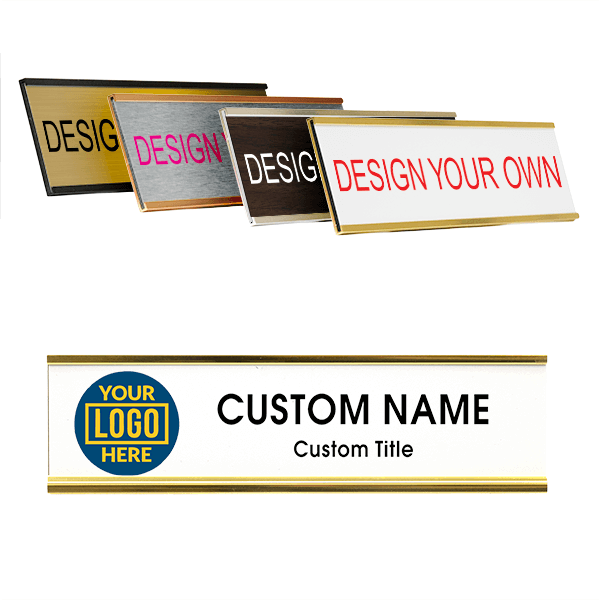 Left Logo Full Color 2" x 8" Wall Plate with Holder