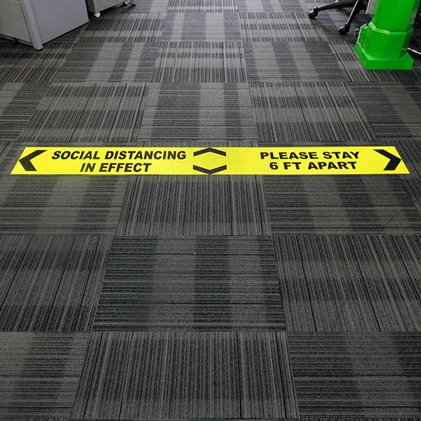 Social Distancing in effect 6 Ft Floor Decal  - alternate view