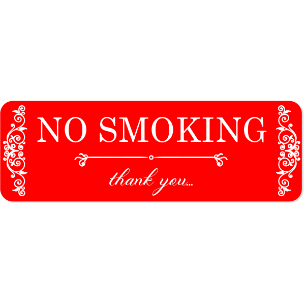 Sophisticated Custom Engraved No Smoking SIgn