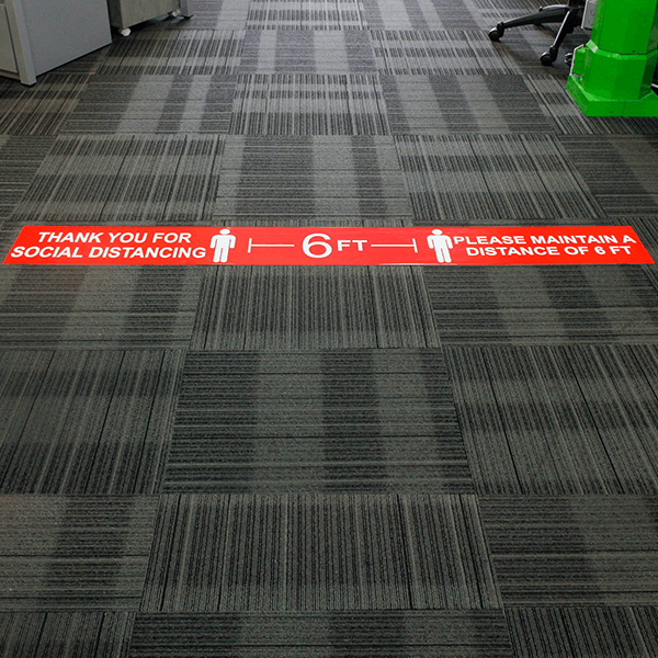 Thank you for Social Distancing 6 Ft Floor Decal  - alternate view