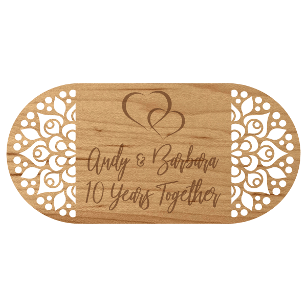 Years Together Fancy Wooden Anniversary Sign | 6" x 12"