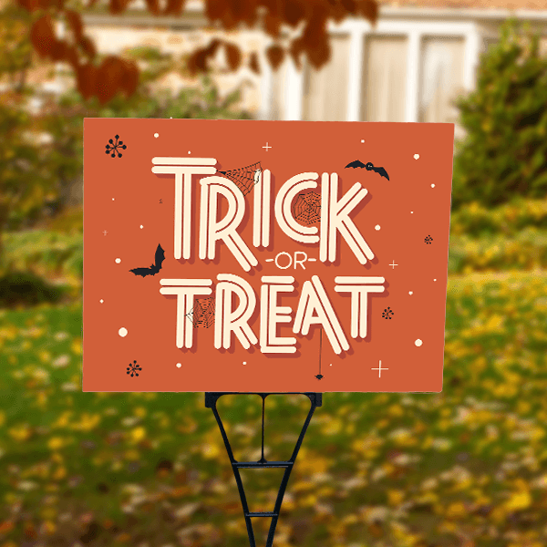 Trick or Treat Halloween Yard Sign - alternate view
