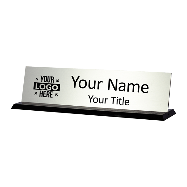 Flat Grooved Black Acrylic Desk Sign with Engraved insert Flat Grooved Black Acrylic Desk Sign with Engraved insert