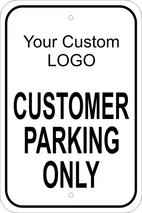 Custom Business Logo Visitor Parking Sign Custom Business Logo Visitor Parking Sign