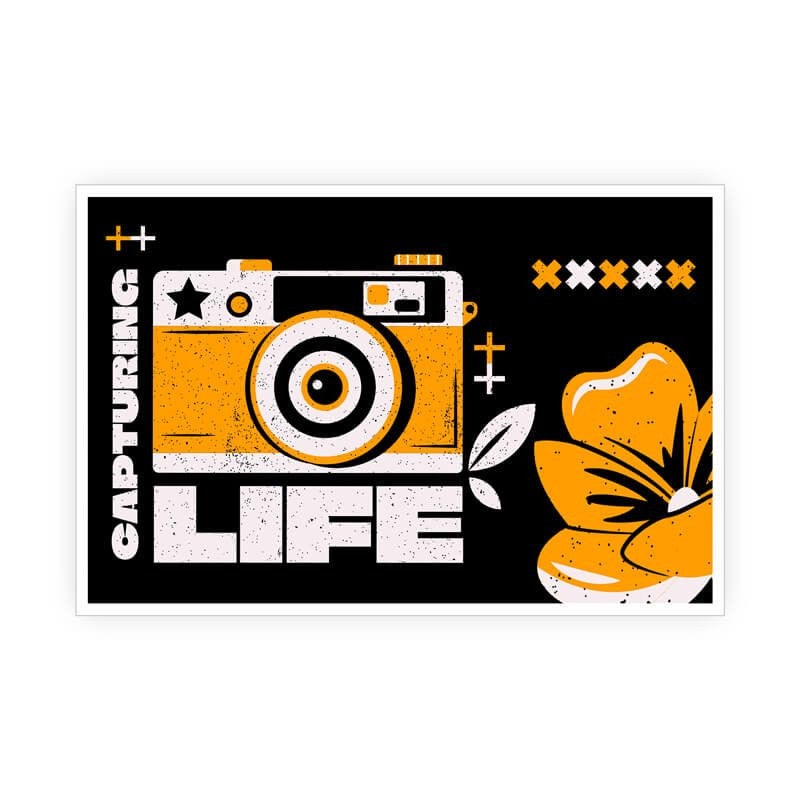 A sticker with a logo for a photo studio 