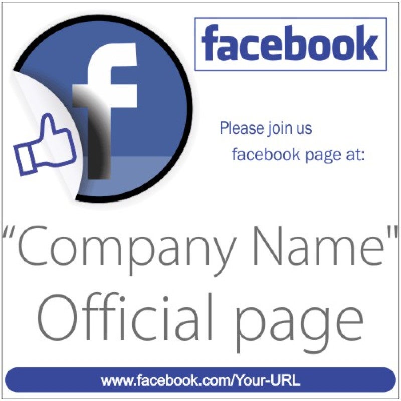 12" x 12" Join Our Facebook Page Poster