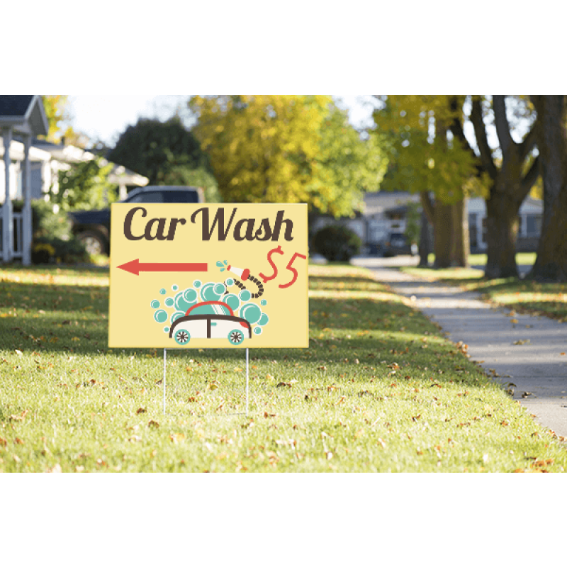 Mounted Car Wash Directional Sign