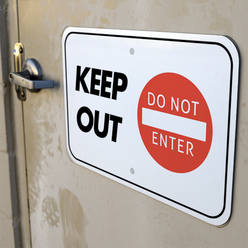 Mounted Horizontal Keep Out Do Not Enter Sign