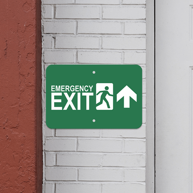 Mounted Horizontal Forward Arrow Emergency Exit Sign