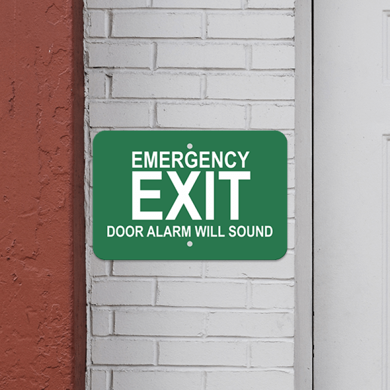 Mounted Horizontal Door Alarm Emergency Exit Sign