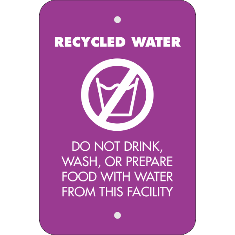 Vertical Recycled Water Notice Sign