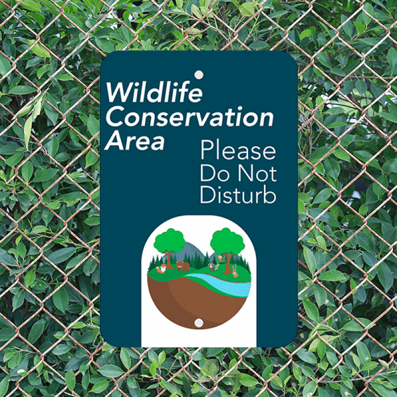 Mounted Vertical Wildlife Conservation Sign