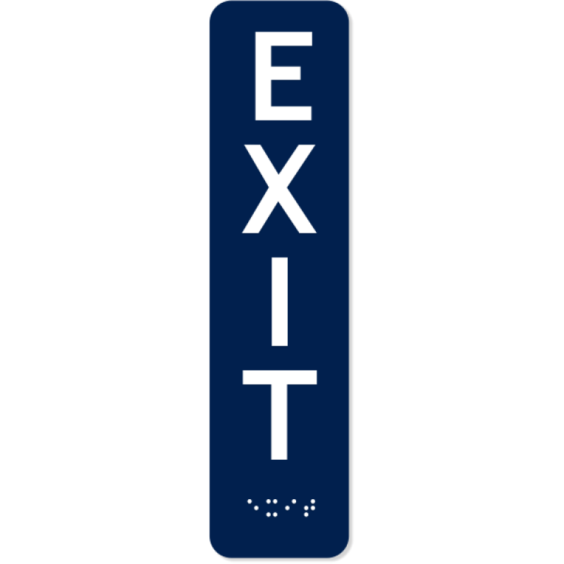 Vertical Exit ADA Sign with Braille | 8" x 2"