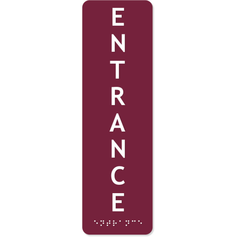 Vertical Entrance ADA Sign with Braille | 10" x 3"