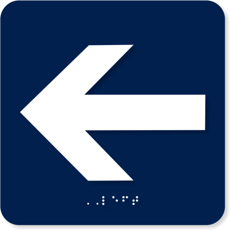 ADA Left Arrow Symbol Sign | 6" x 6"
