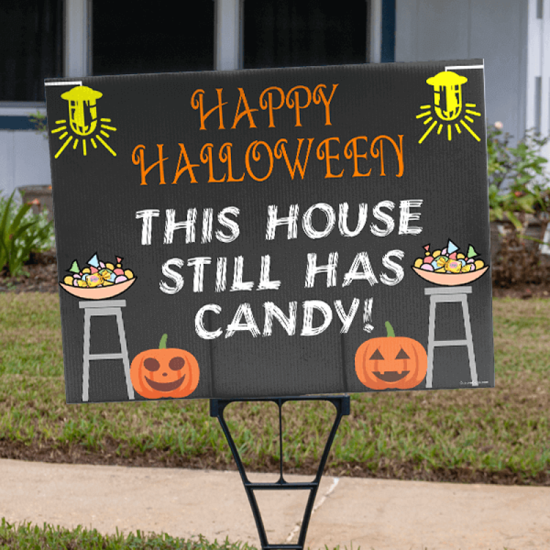 Candy Here Halloween Yard Sign