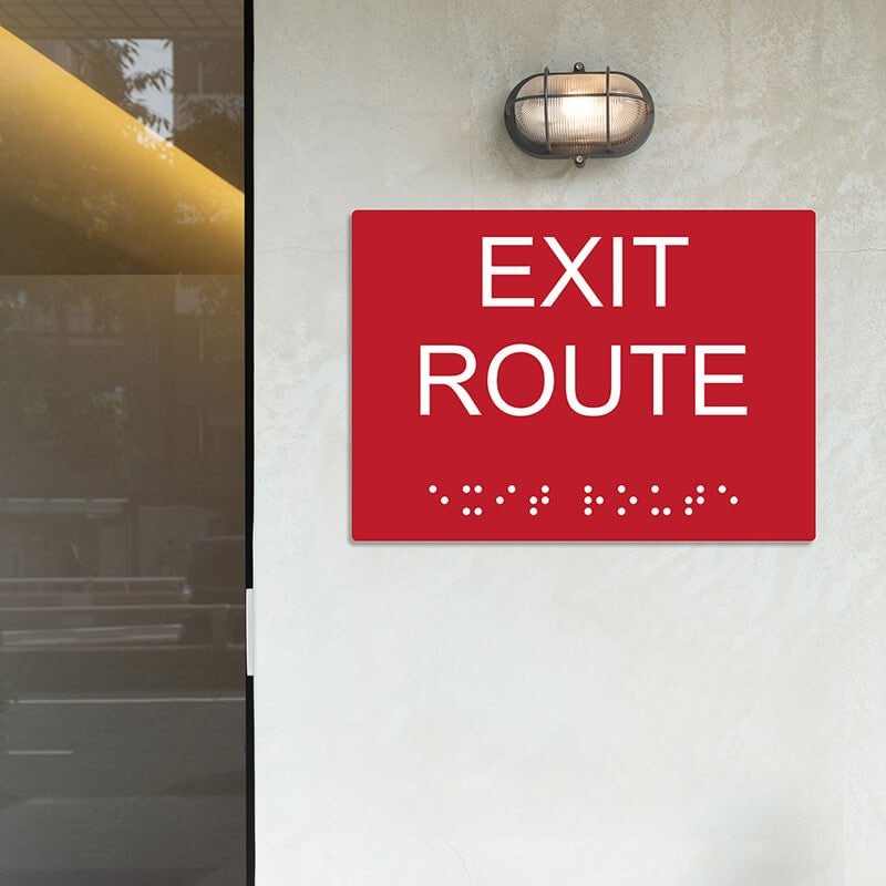 Custom ADA sign for an exit route